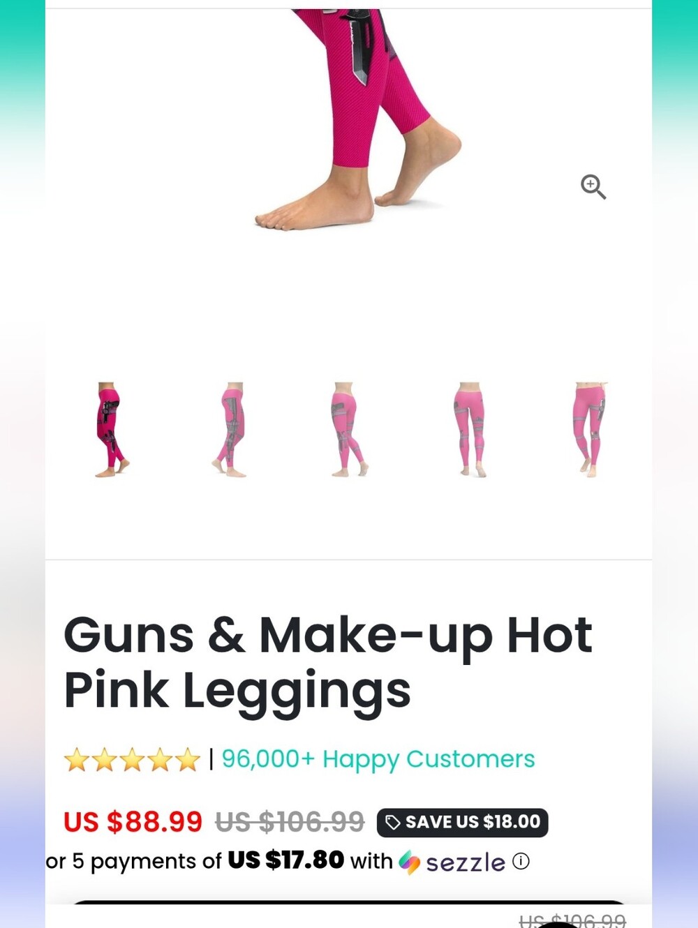 Gearbunch Leggings Pink Tactical Print - Picture 3 of 10